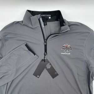 NWT Greyson Tate Mockneck Pullover Men L Wolf Gray 1/4 Zip Golf Performance ESPN